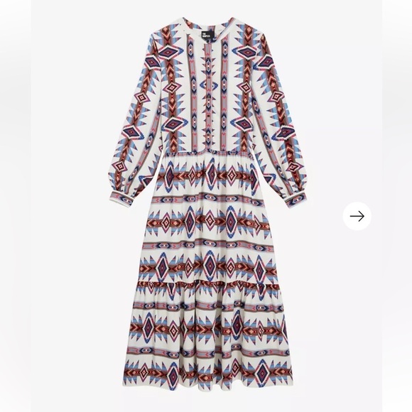 The Kooples Herren Southwest Printed Tiered Maxi Dress Size XL - Picture 3 of 11